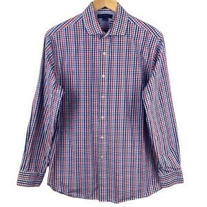 Tommy Hilfiger men’s size 16 red blue plaid dress shirt
